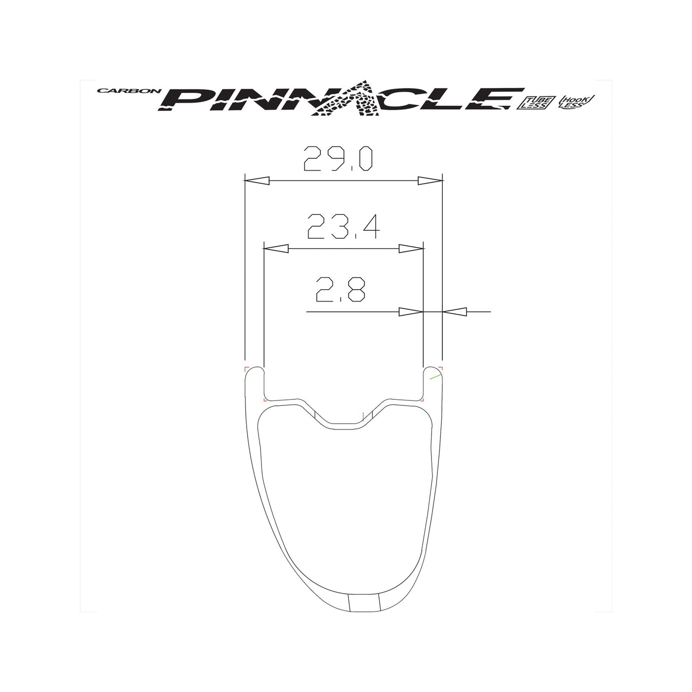 Pinnacle Hookless Wheelset