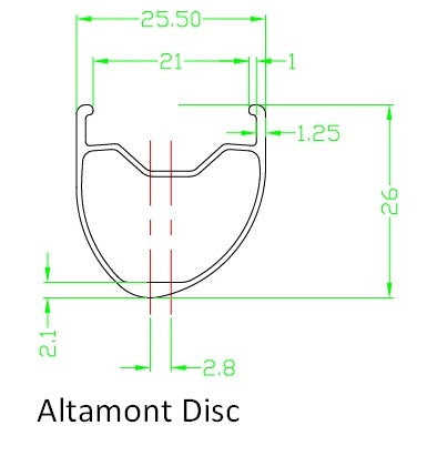 Altamont Alloy Disc Brake Rim